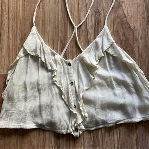 Loose off-white cropped tank